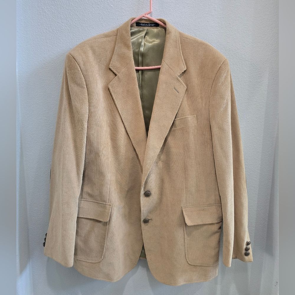 Men's Beige Corduroy Sport Coat Blazer